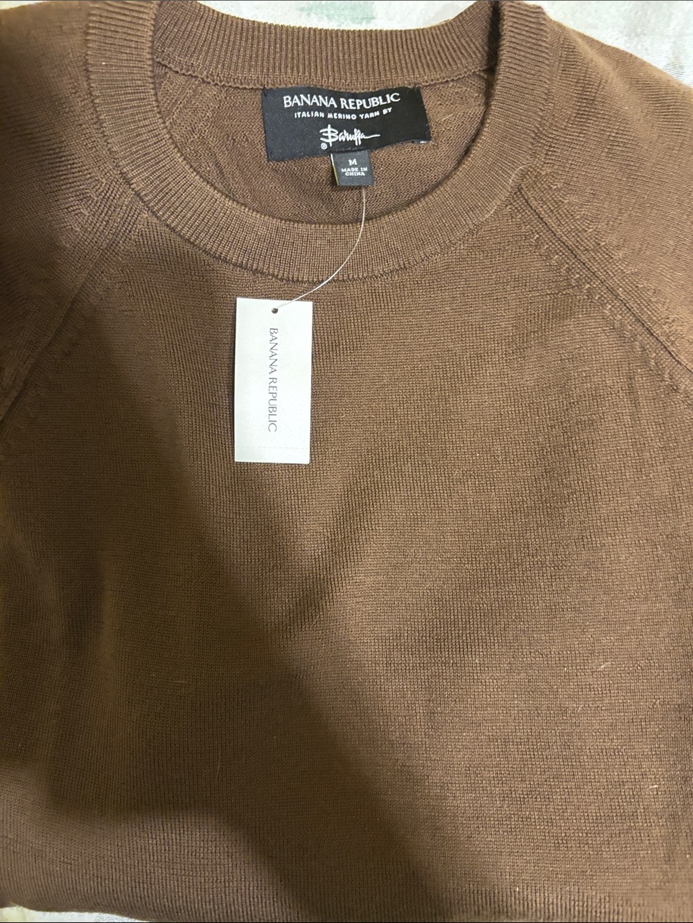 Banana Republic Italian Merino Yarn Men’s Crewneck Sweater - Chestnut Brown